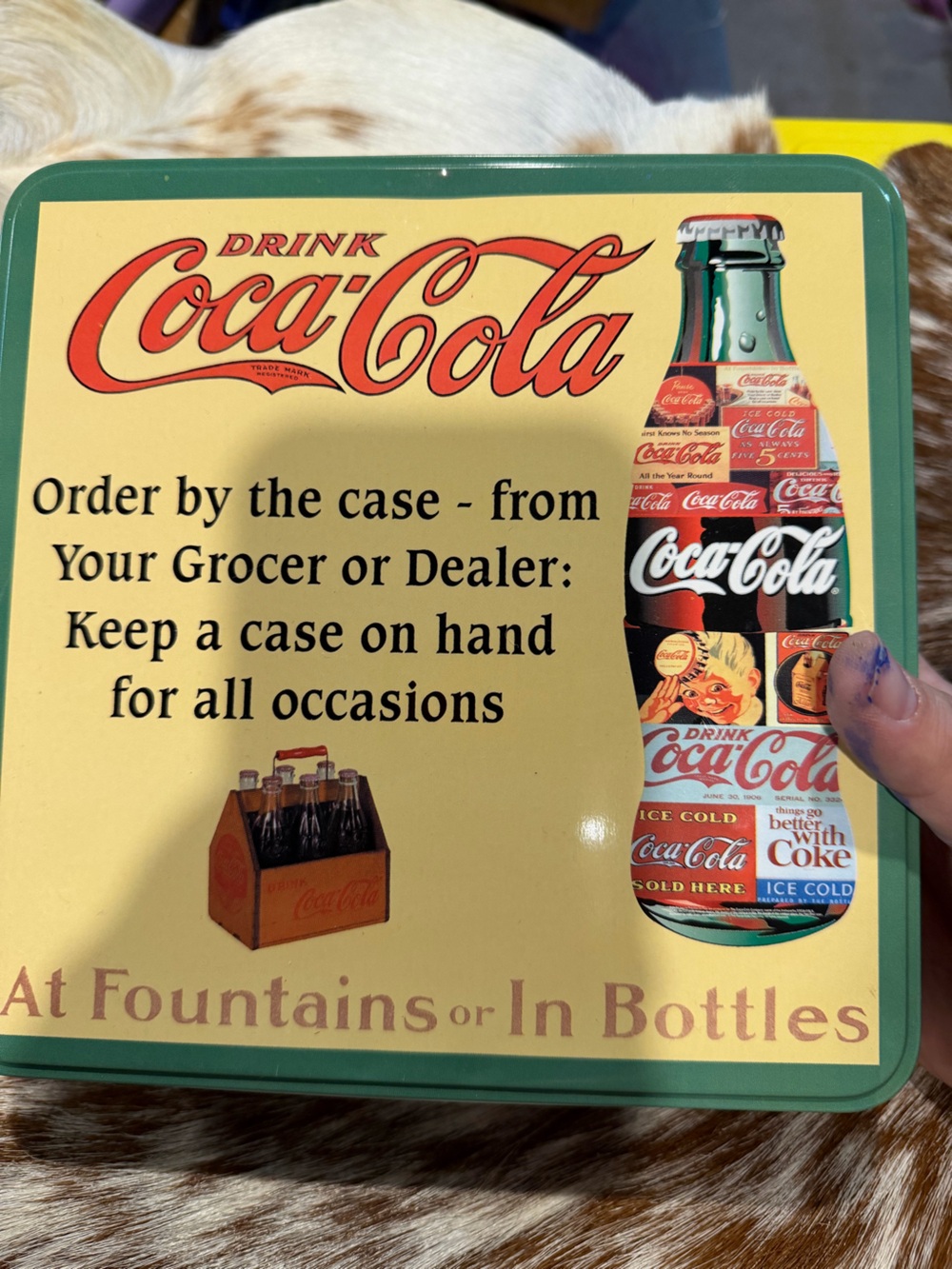 Coca-Cola Retro Yellow & Red Bottle Collage Print